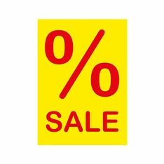 Werbeplakate DIN A4 -% SALE- gelb/rot