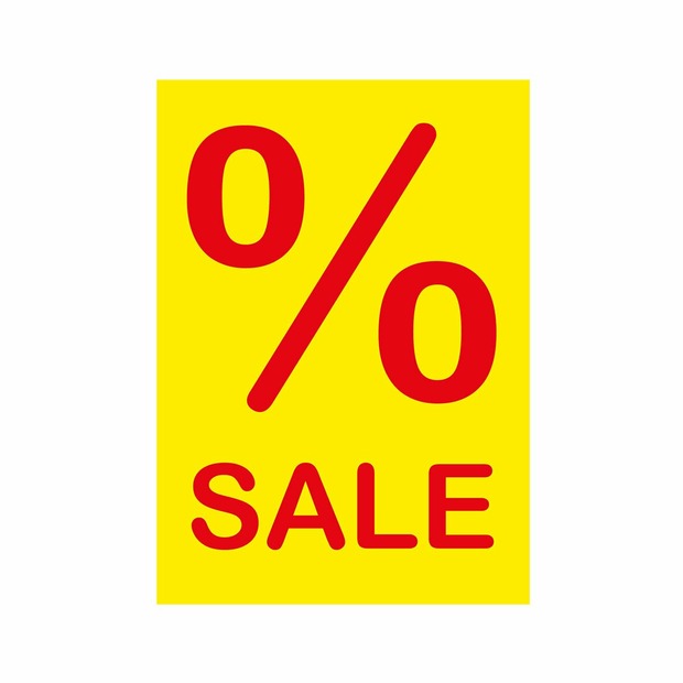 Werbeplakate DIN A4 -% SALE- gelb/rot
