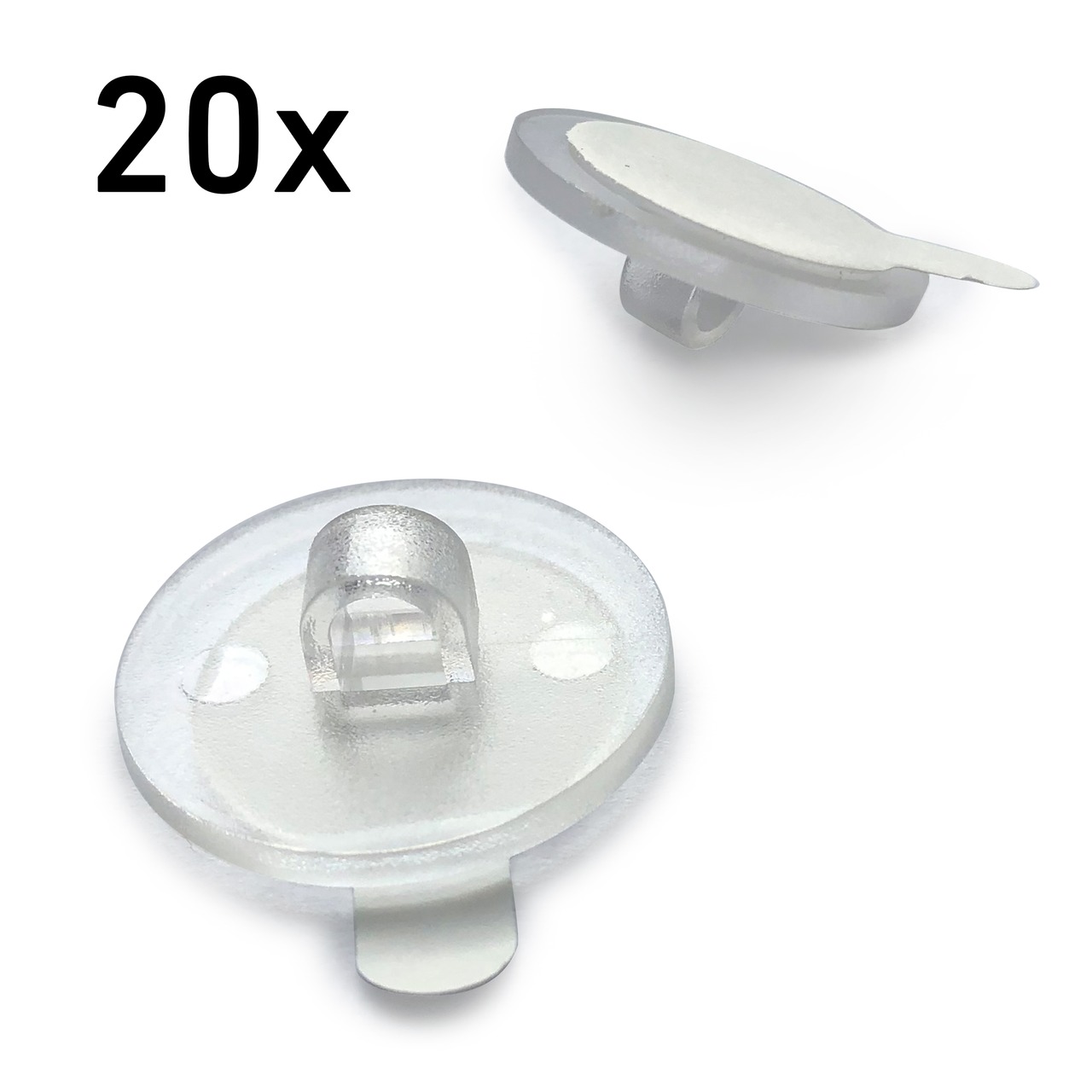 Deckenhaken zum Kleben, transparent 20 mm