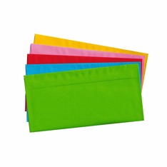 20 Farbige Briefumschläge nassklebend DIN lang, 5 Farben