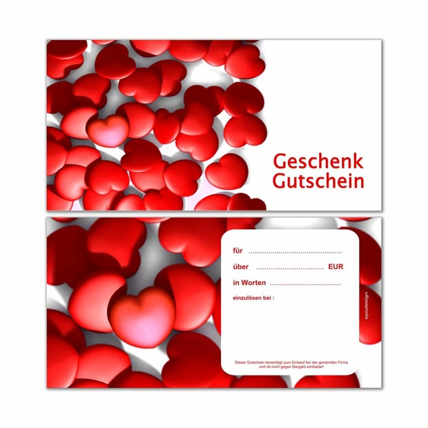 Geschenkgutscheine -Herzen-