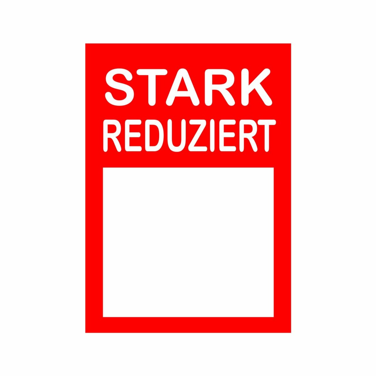 Werbeplakate DIN A4 -STARK REDUZIERT- rot/weiß, mit Textfeld