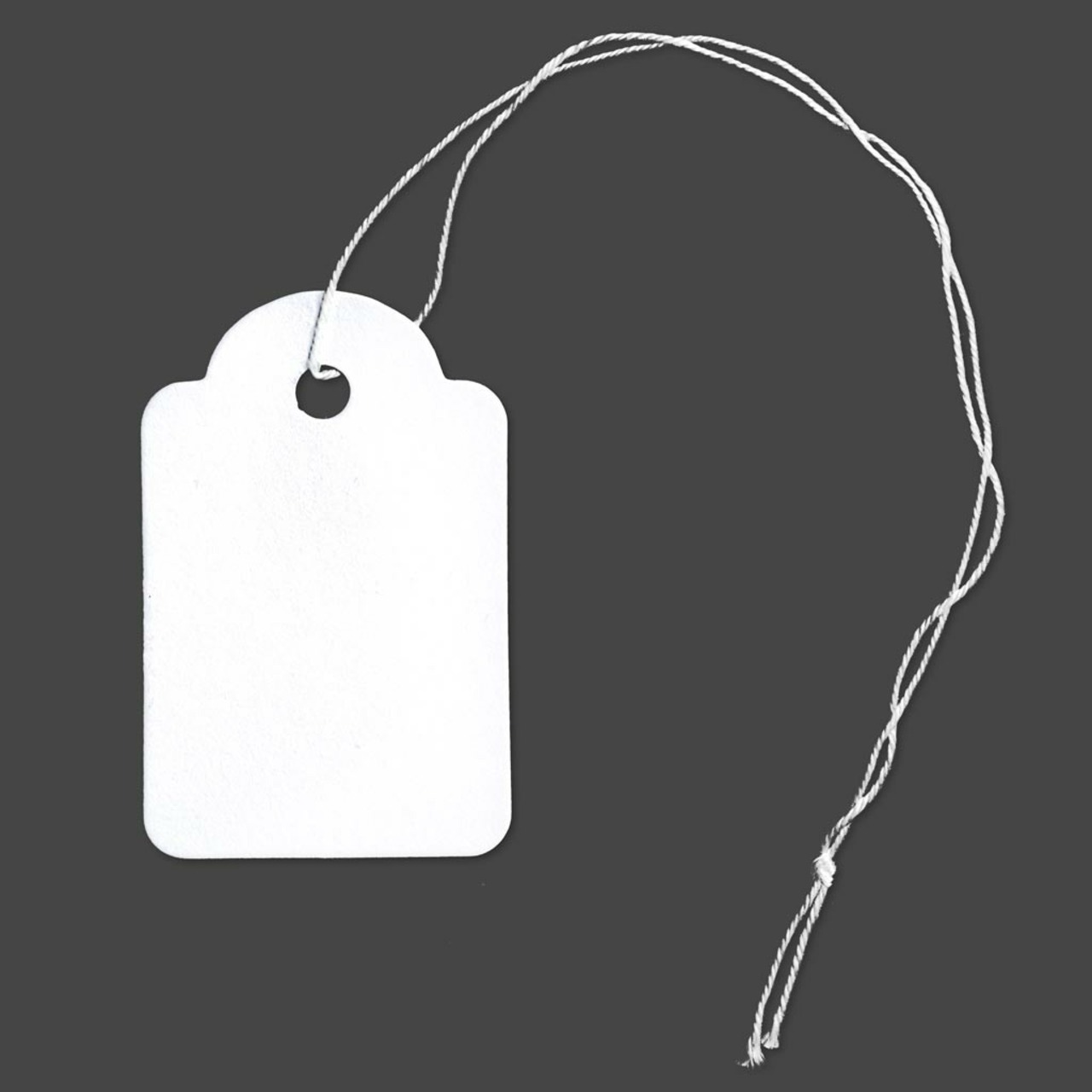 100 Hängeetiketten mit Faden 28x43 mm