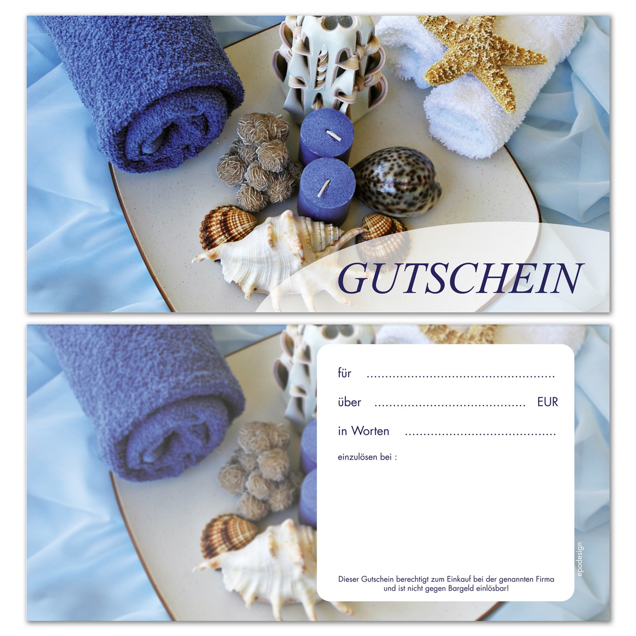 Geschenkgutscheine -Wellness Sortiment- 4-fach sortiert