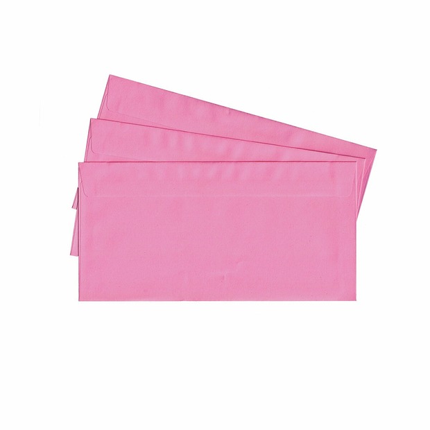 20 Briefumschläge nassklebend DIN lang, rosa