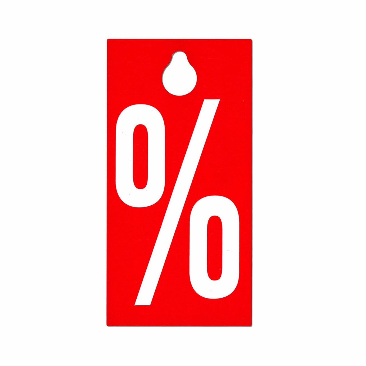 59x115 mm Kartonetiketten, Kleiderbügelhänger "%" -TESTPACK-