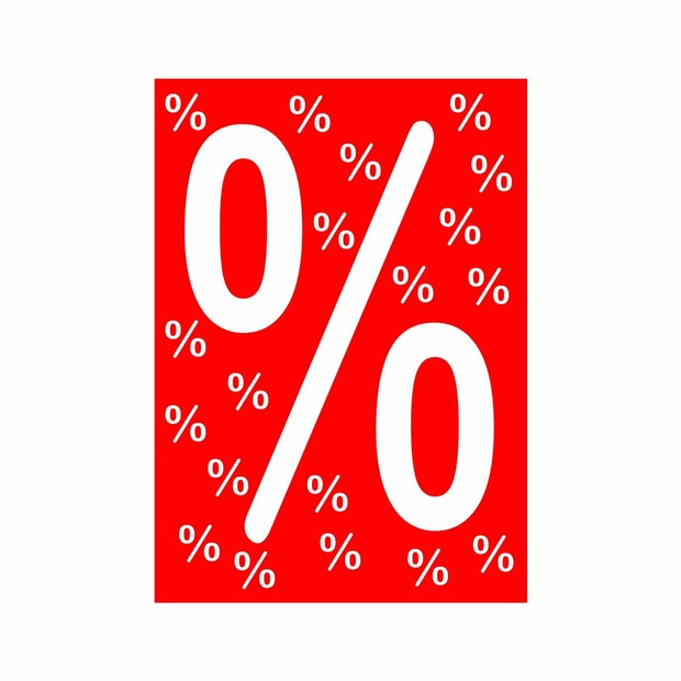 Werbeplakate DIN A4 -% Prozent- rot/weiß