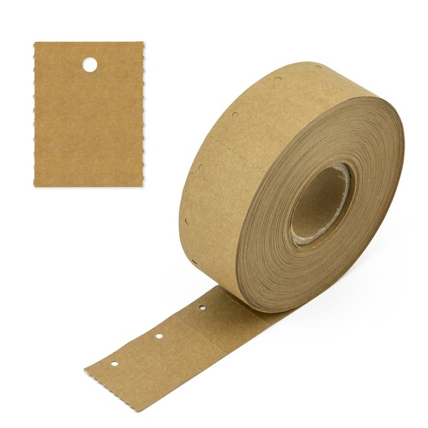 30x40mm Kartonetiketten, brauer Umweltkarton, auf Rolle