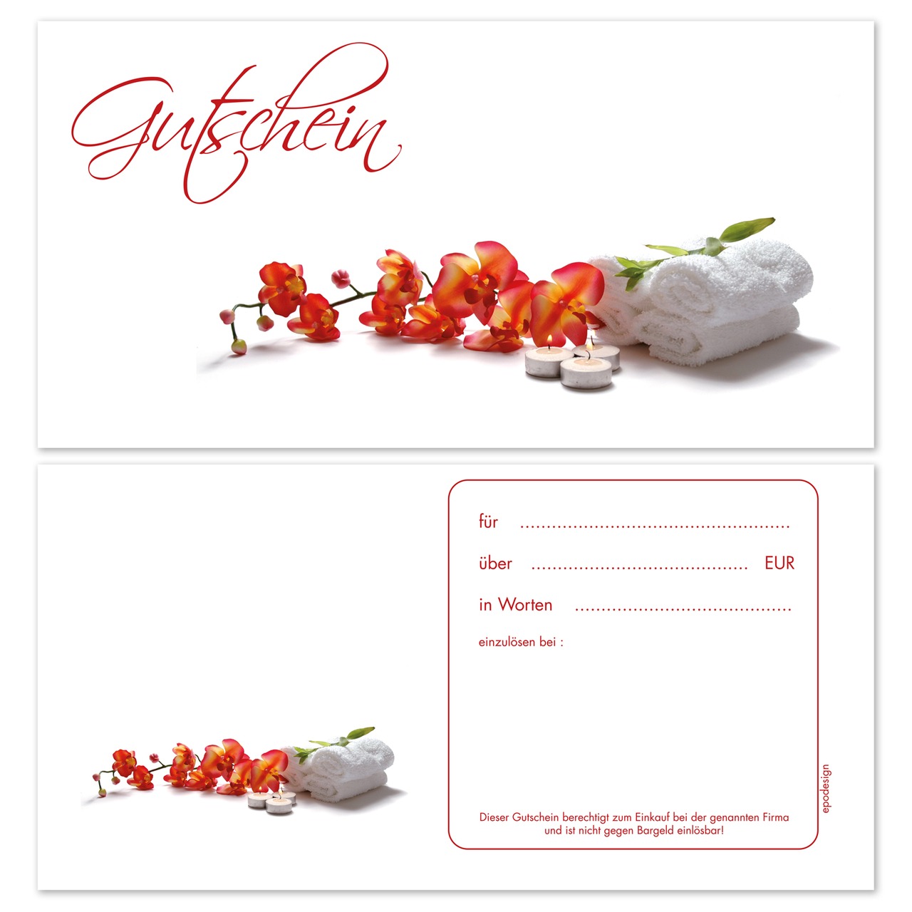 Geschenkgutscheine -Wellness Sortiment- 4-fach sortiert