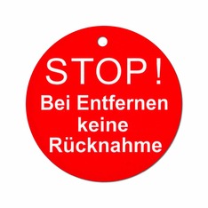 50 mm Kartonetiketten rund -STOP-