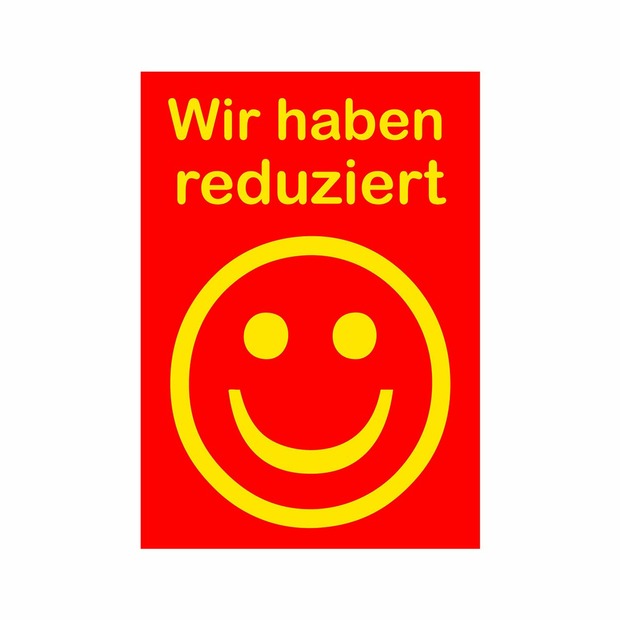 Werbeplakate DIN A4 -Wir haben reduziert- rot/gelb