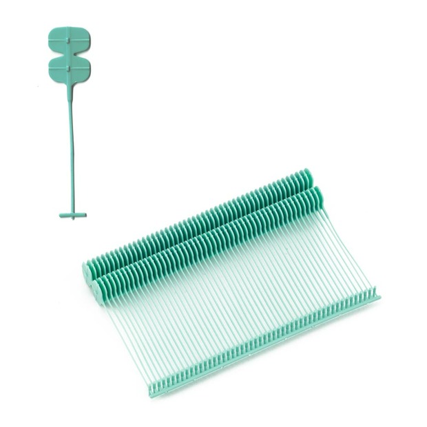 1.000 Heftfäden "Fleischkennzeichnung" Doppelpaddle türkis, 40 mm