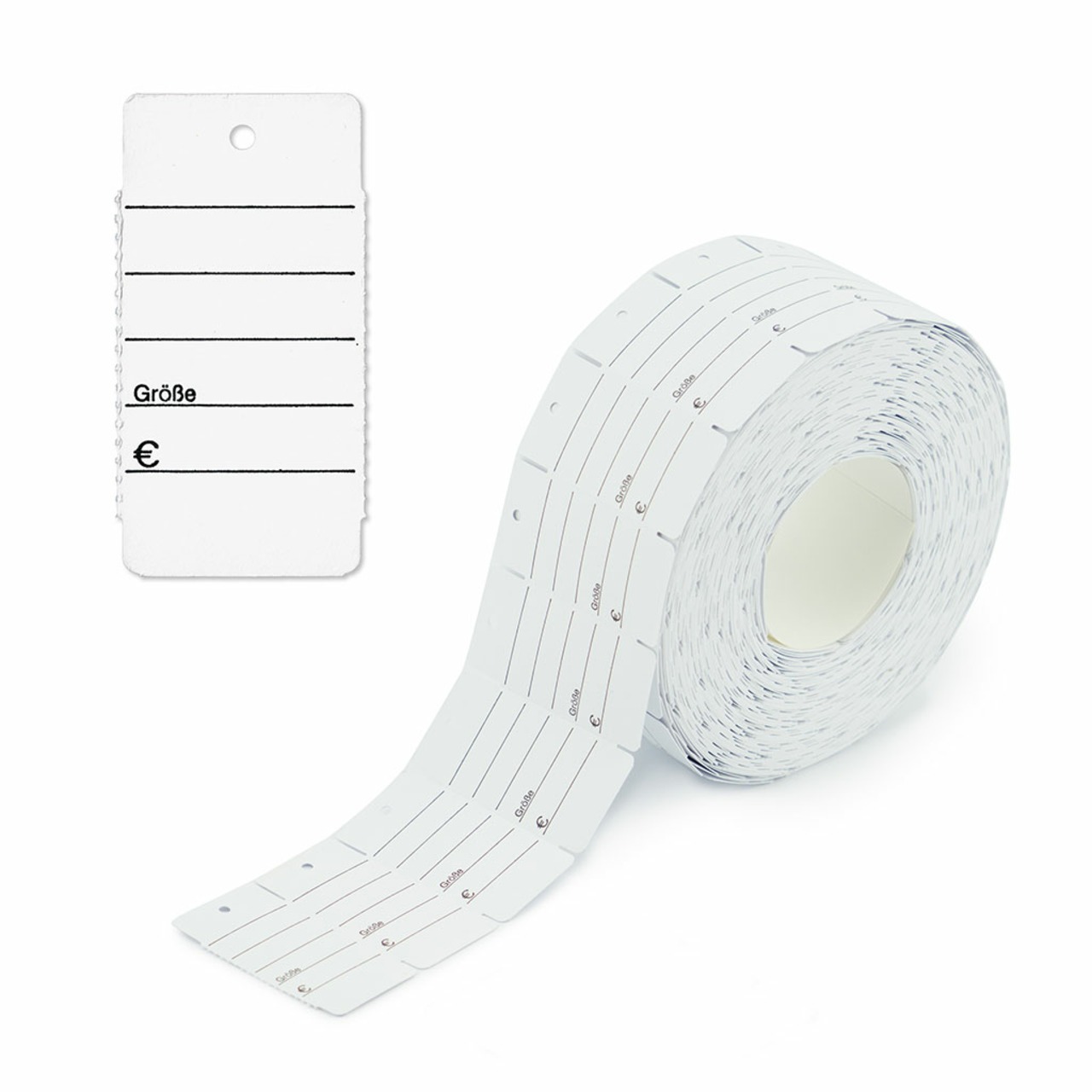 30x58 mm Kartonetiketten auf Rolle, bedruckt