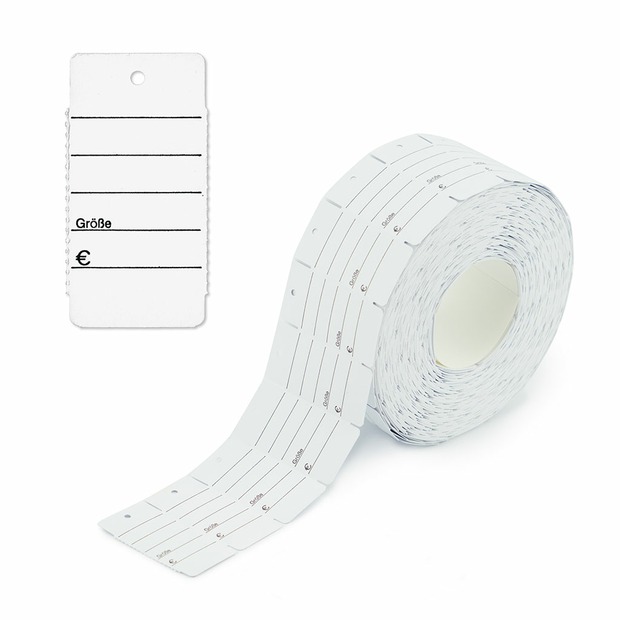 30x58 mm Kartonetiketten auf Rolle, bedruckt