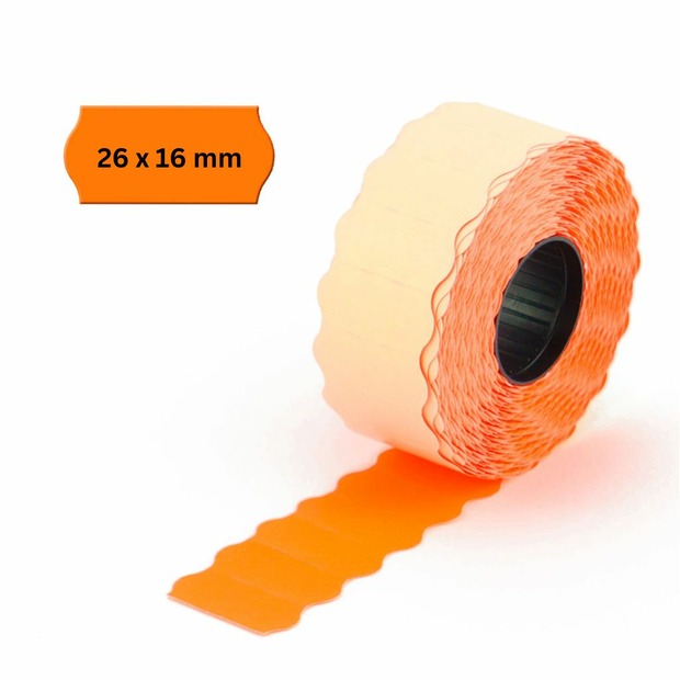 Preisauszeichner Etiketten 26x16mm leuchtorange 2-zeilig