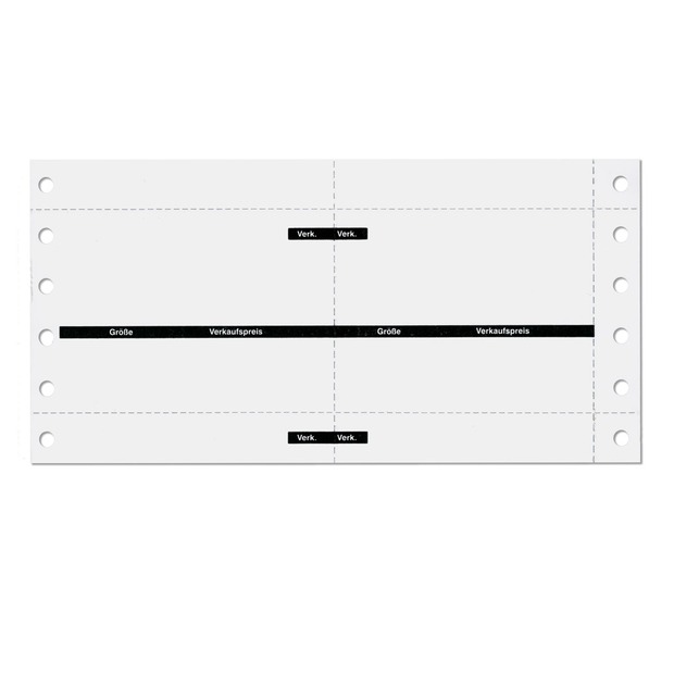 7.500 Lochrand Kartonetiketten, leporello für Nadeldrucker