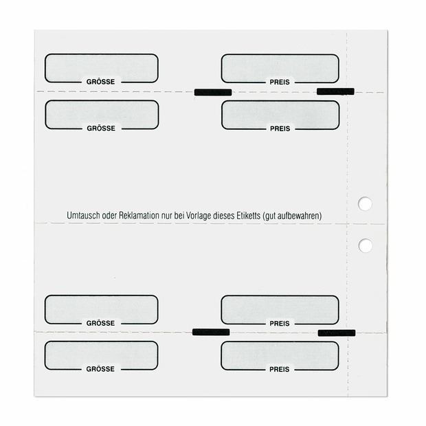 1.000, 75x50,8mm Thermotransfer Kartonetiketten, auf Rolle