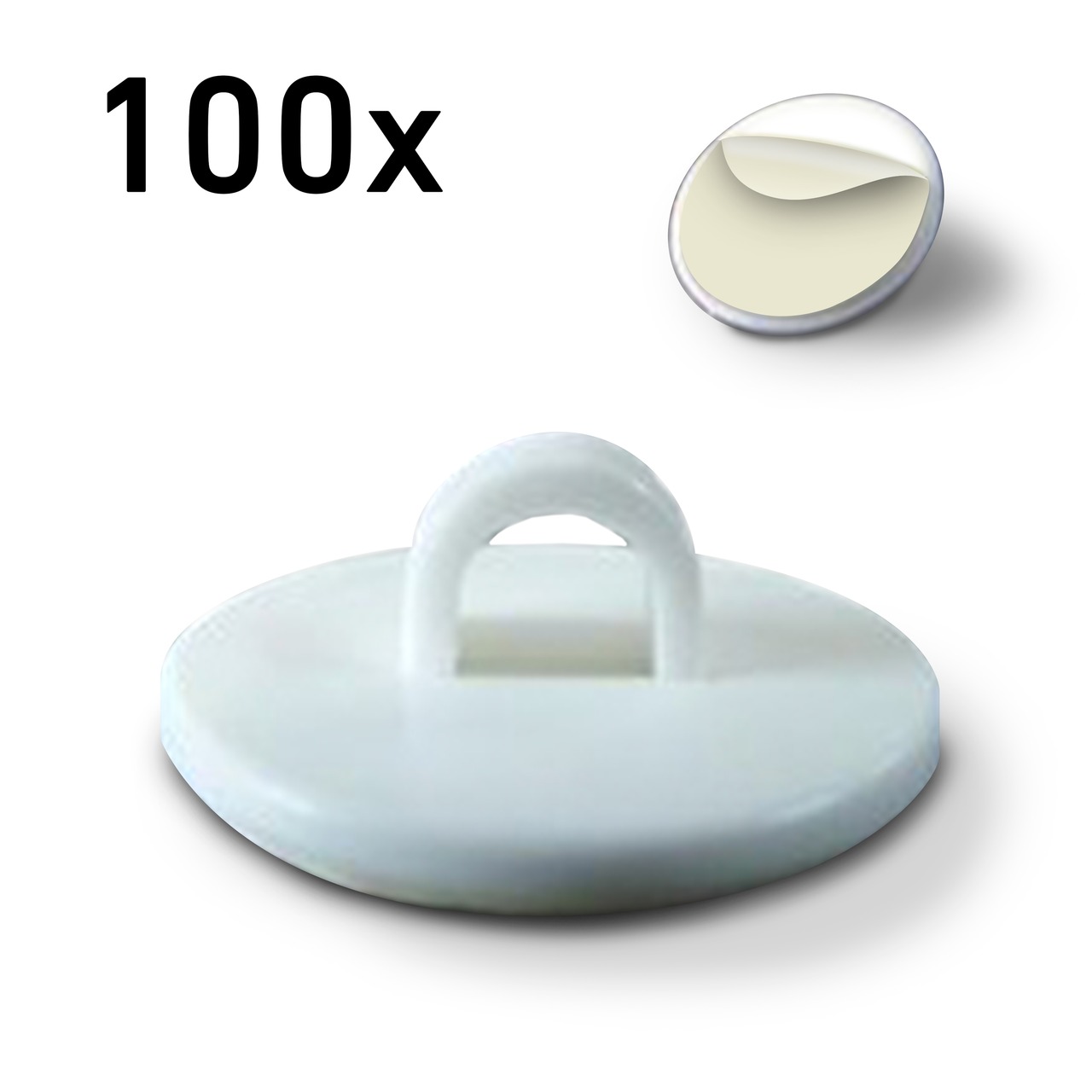 Deckenhaken zum Kleben, weiß 20 mm