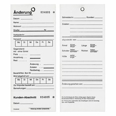 200 Änderungskarten mit Öse -TESTPACK-